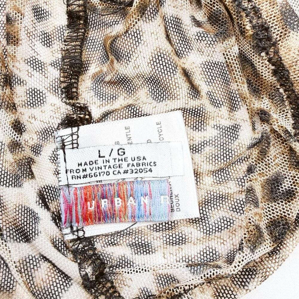 Urban Renewal | size L | sheer leopard print mesh mock neck crop top - Picture 5 of 5